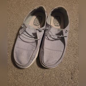 Hey Dude Womens Light Gray Sparkle Loafers